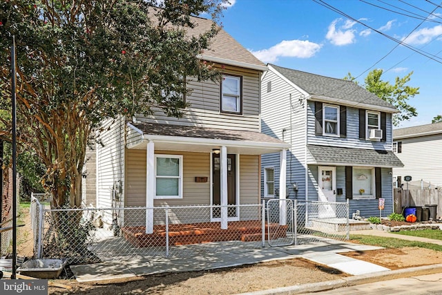 view of front of property with cooling unit