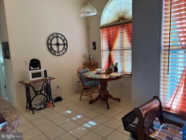 view of tiled dining space