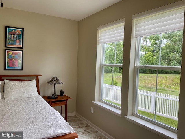 bedroom with multiple windows