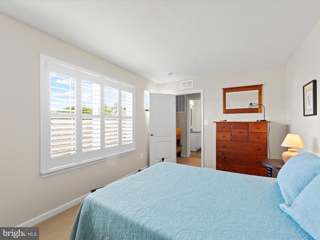 bedroom with carpet