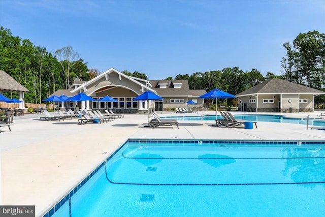 view of pool featuring a patio area