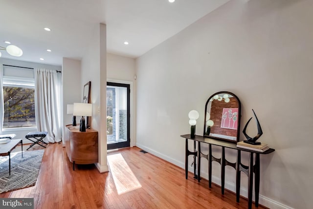 entryway featuring a healthy amount of sunlight and light wood-type flooring