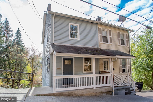 view of front of home featuring covered porch