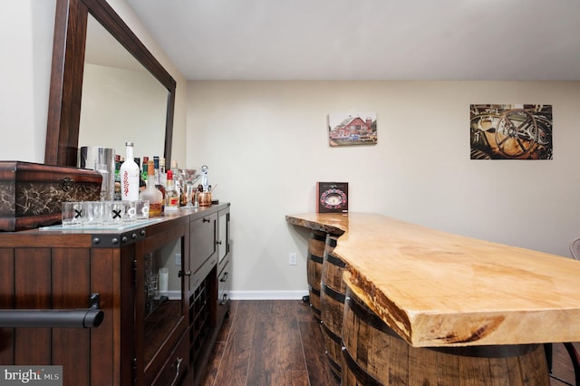 bar featuring dark wood-type flooring