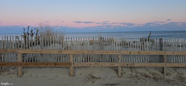 exterior space with a view of the beach