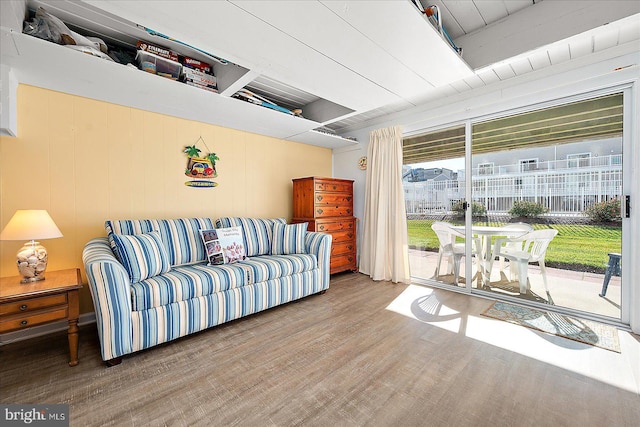 living room featuring hardwood / wood-style floors