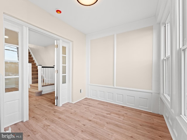 empty room featuring light hardwood / wood-style flooring