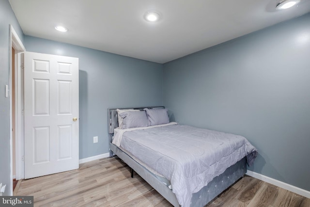 bedroom featuring light hardwood / wood-style flooring