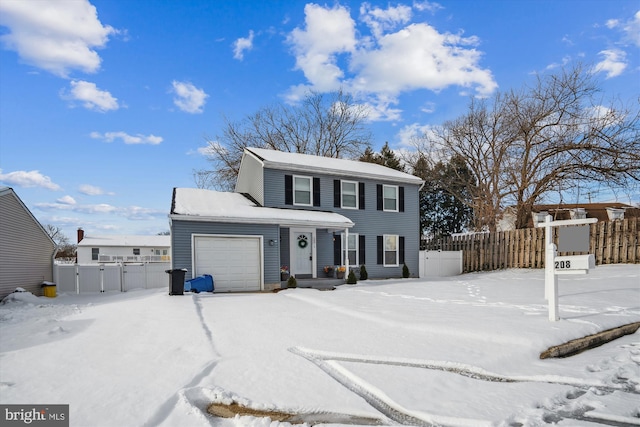 view of front of house with a garage