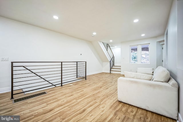 living room featuring light hardwood / wood-style floors