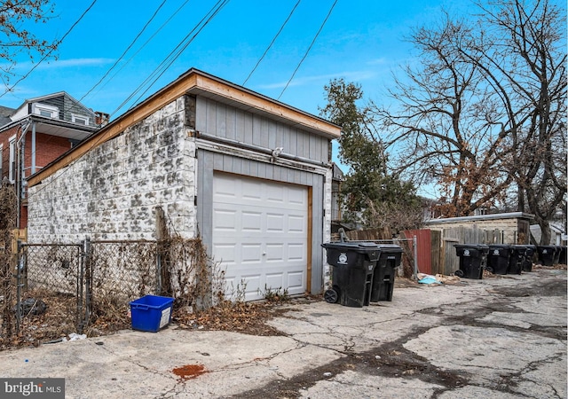 view of garage