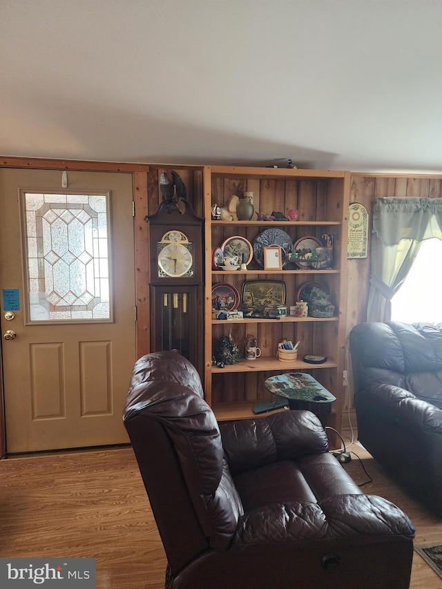 living room featuring light hardwood / wood-style flooring