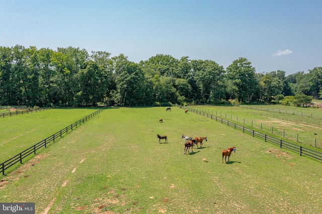 exterior space featuring a rural view