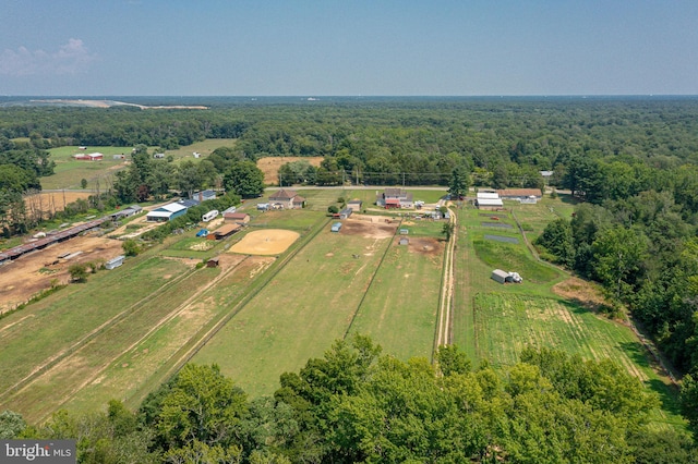 bird's eye view featuring a rural view