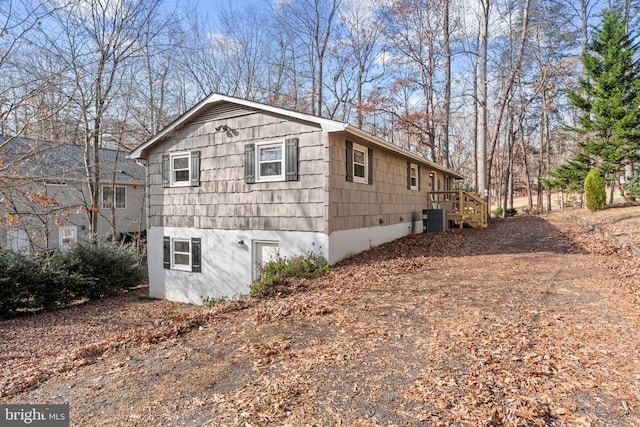 view of home's exterior featuring cooling unit