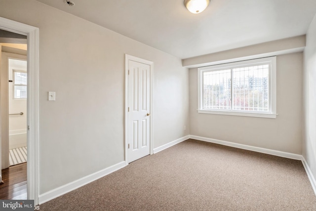 view of carpeted spare room