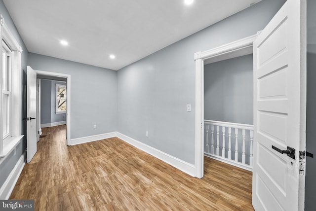 unfurnished bedroom featuring light hardwood / wood-style floors