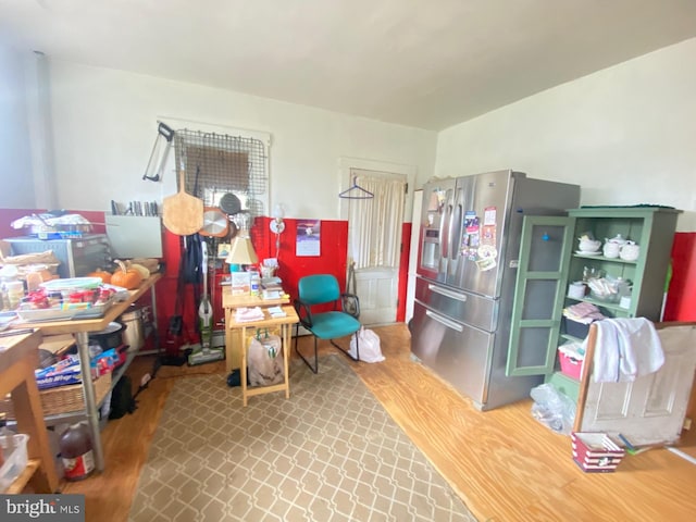 game room featuring hardwood / wood-style flooring