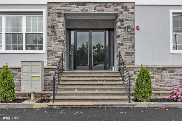 doorway to property featuring french doors