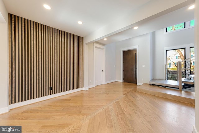 empty room featuring wood-type flooring