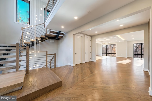 interior space with hardwood / wood-style floors