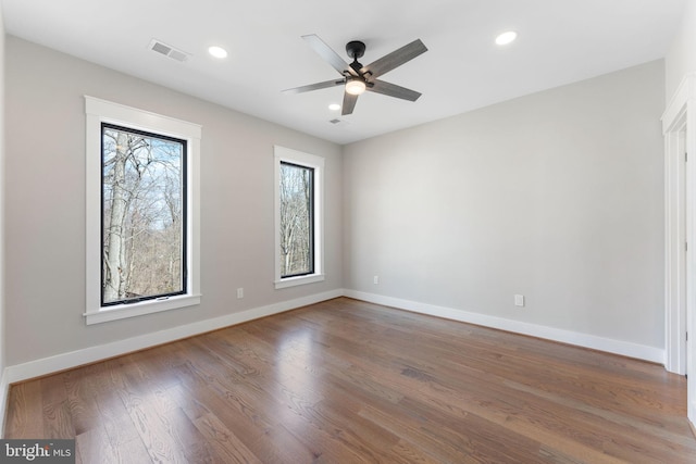 3113 Circle Hill Rd, Alexandria, VA 22305 - unfurnished bedroom featuring baseboards, wood finished floors, recessed lighting, and ceiling fan