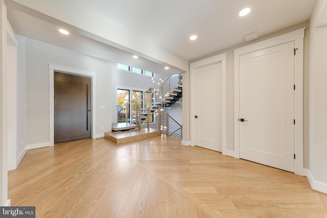 entryway featuring light hardwood / wood-style floors