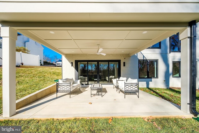 3113 Circle Hill Rd, Alexandria, VA 22305 - view of patio / terrace featuring outdoor lounge area and ceiling fan
