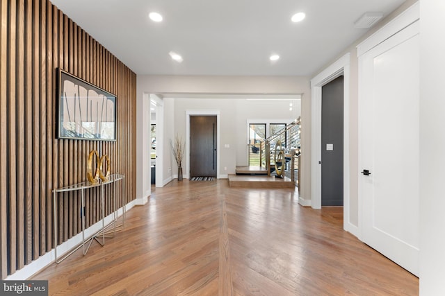 3113 Circle Hill Rd, Alexandria, VA 22305 - entrance foyer with baseboards, recessed lighting, and light wood-type flooring