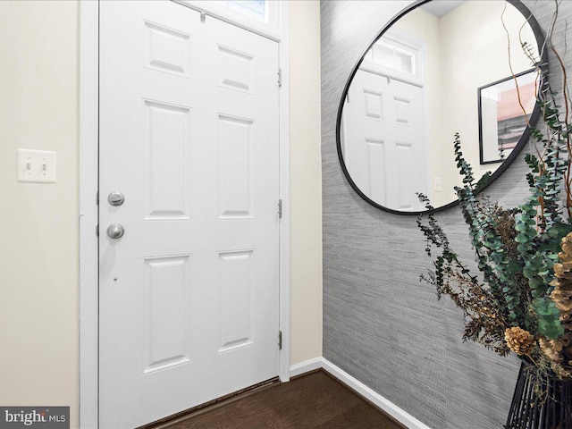 entrance foyer with dark wood-type flooring