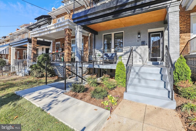 view of front of property with a porch