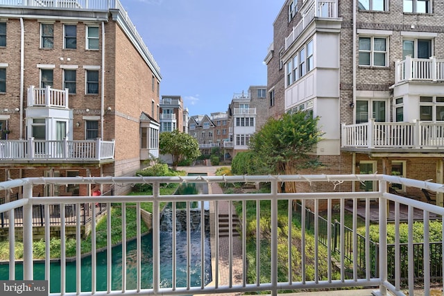 balcony with a water view