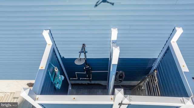 view of storm shelter