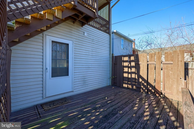 view of wooden deck