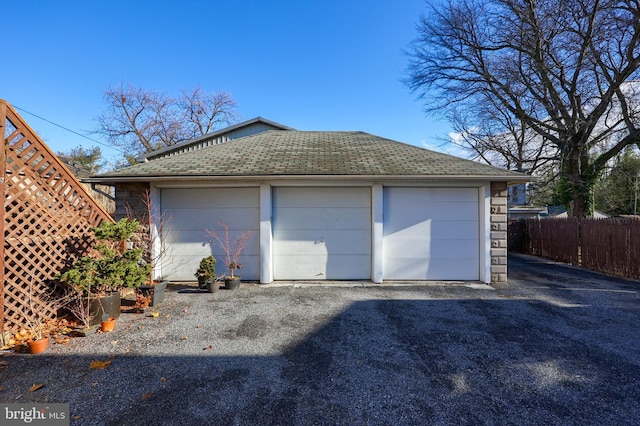 view of garage