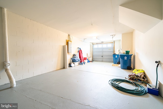 garage featuring electric panel