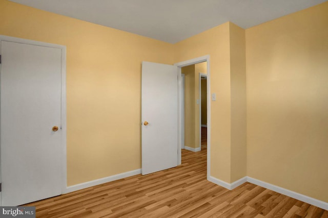 empty room featuring light wood-type flooring