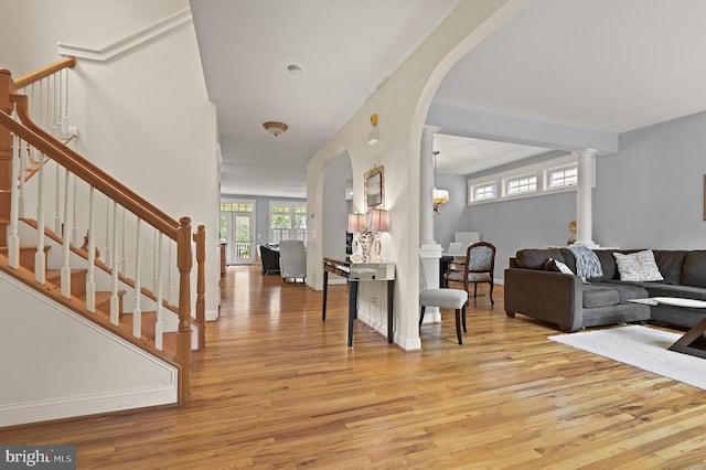 foyer featuring light wood-type flooring