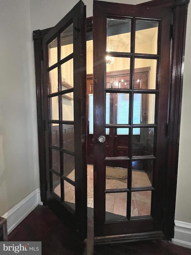 doorway featuring french doors