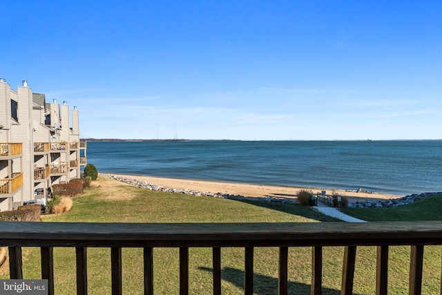 water view with a view of the beach