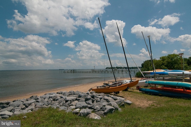 water view with a view of the beach