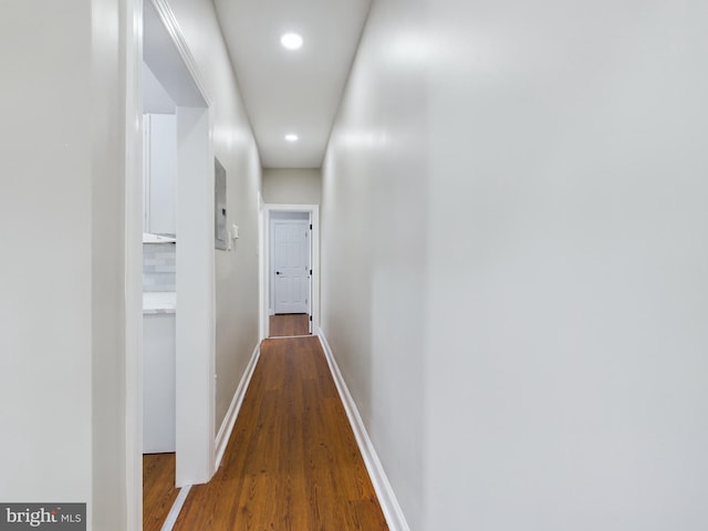 hall featuring hardwood / wood-style flooring