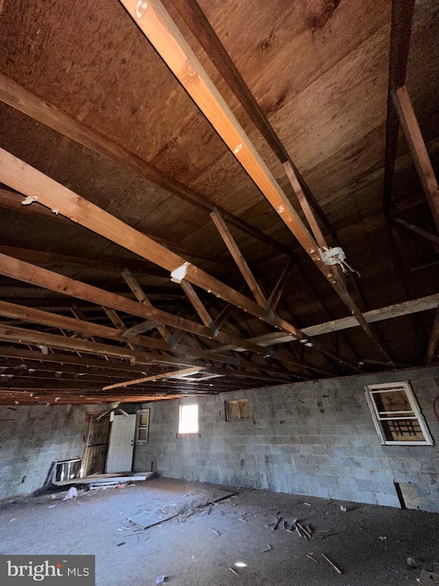 miscellaneous room with vaulted ceiling