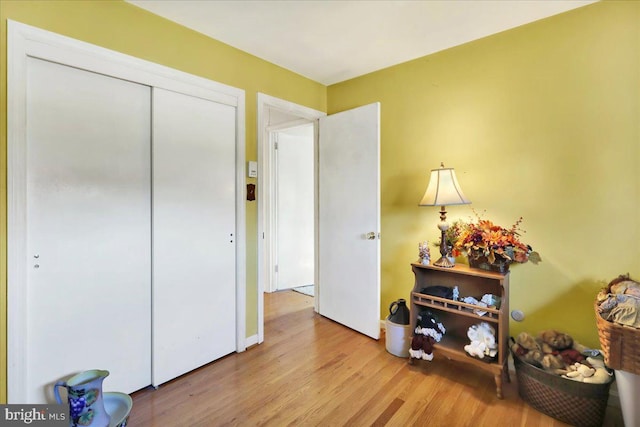 interior space with light hardwood / wood-style flooring