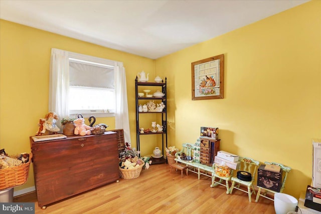 miscellaneous room with light hardwood / wood-style flooring