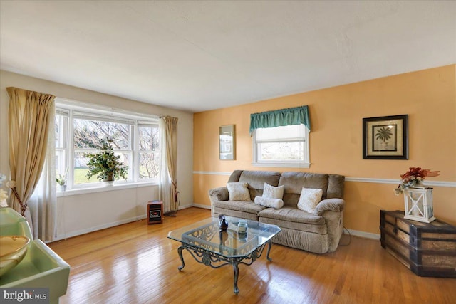 living room featuring light hardwood / wood-style floors