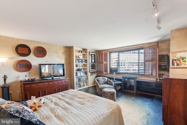 bedroom with rail lighting