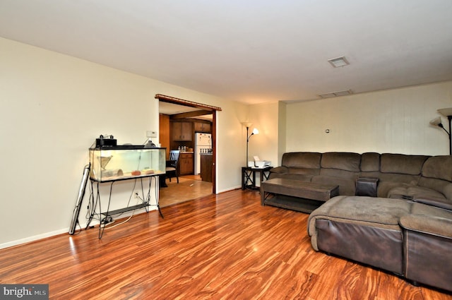 living room featuring hardwood / wood-style floors