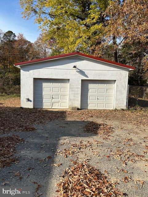 view of garage