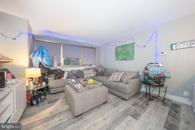 living room featuring hardwood / wood-style flooring